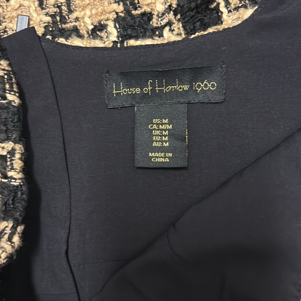 House of Harlow 1960 Black and Tan Tweed Ensemble - Picture 2 of 10
